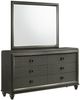 Elements International Moonstone Grey Dresser and Mirror Set-0