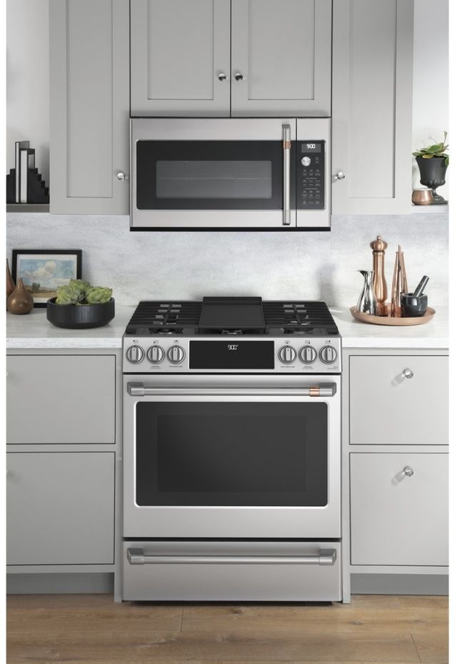 Café™ 30" Stainless Steel Smart Slide-In Dual Fuel Range with Warming Drawer-12