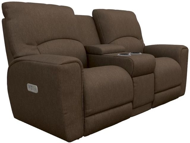 La-Z-Boy® Cassian Teak Power Reclining Loveseat with Console and Headrest-0