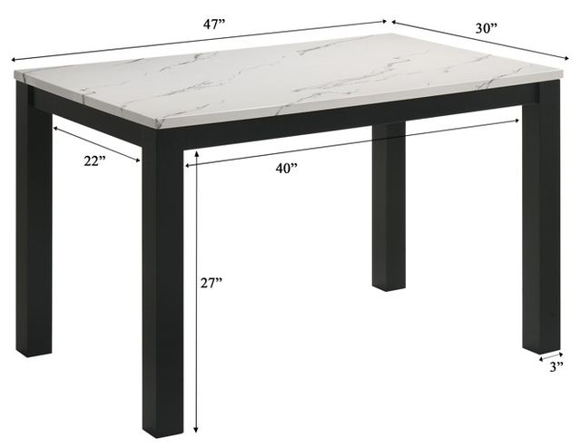 Crown Mark Resia Concrete Top Dining Table with Black Base-2