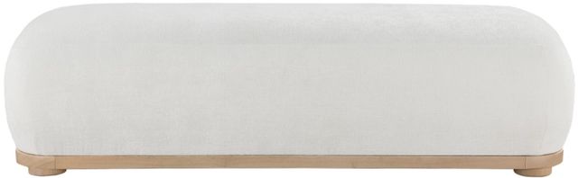 Meridian Furniture Calum Cream/Natural Chenille Fabric Bench-1