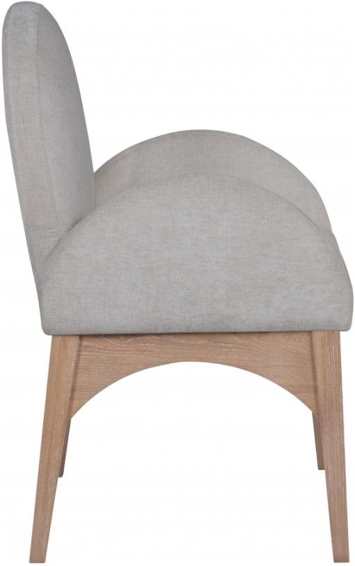 Meridian Furniture Waldorf Gray/Natural Chenille Upholstered Dining Arm Chair-2