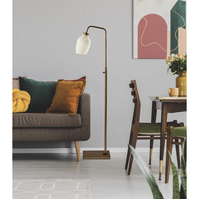 Adesso® Clara Antique Brass Floor Lamp-2