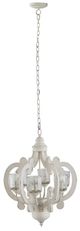 A & B Home Cream Wood Chandelier-0