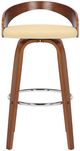 Armen Living Sonia 3-Piece Cream/Walnut Barstool Set-2