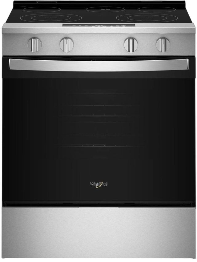 Whirlpool® 30'' Stainless Steel Smart Slide-In Electric Range with No Preheat Mode and Slow Cook-0