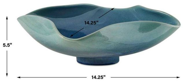 Uttermost® Blue Lagoon Blue-Green Ceramic Indoor-Outdoor Bowl-2