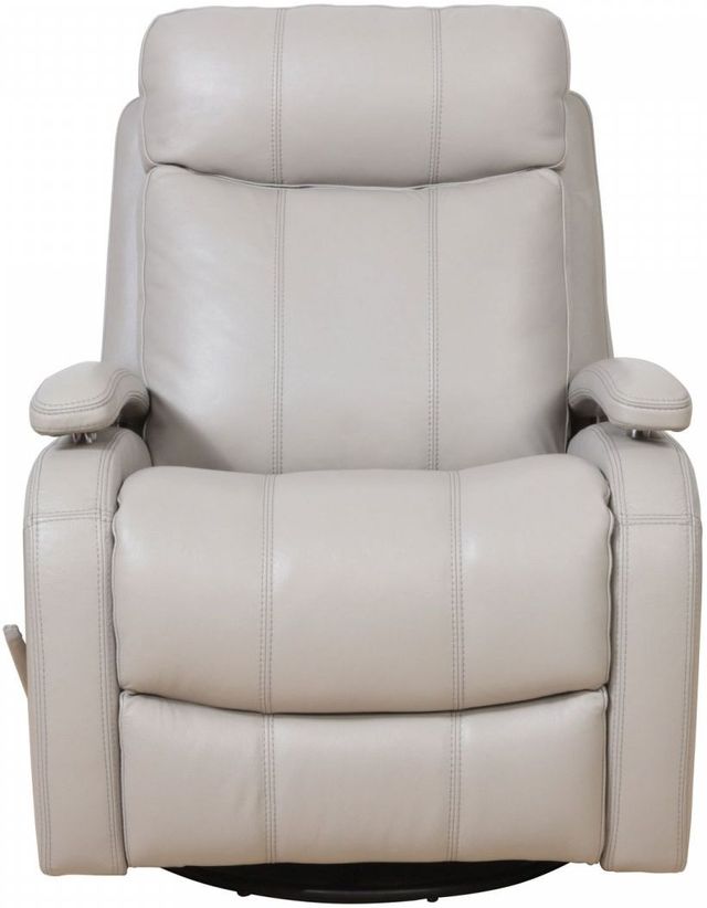 BarcaLounger® Duffy Gable Dove Leather Manual Swivel Glider Recliner-3