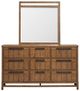 Magnussen Home® Conway Honey Wheat Drawer Dresser with Portrait Mirror-2