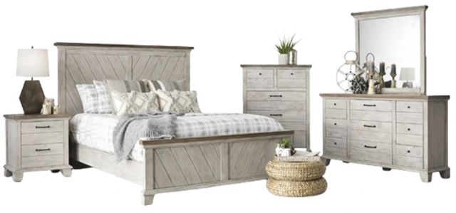 Steve Silver Co. Bear Creek 5-Piece Honey Smoke/White Smoke Queen Bedroom Set-0