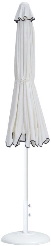 Meridian Furniture Amalfi White/Matte White Aluminum Outdoor Patio Umbrella and Round Base-1