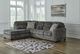 Signature Design by Ashley® Lonoke 2-Piece Gunmetal Left-Arm Facing Sectional and Chaise-1