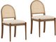 Dovetail Furniture Lakehurst 2-Piece Beige/Dark Brown Dining Side Chair Set-0
