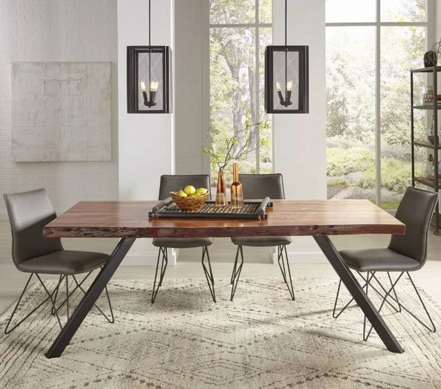 Modus Furniture Reese Natural Live Edge Dining Table with Black Base-1