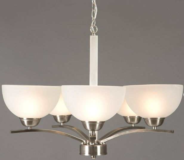 YHD Alta Peak Acid Washed/Satin Steel 5-Light Chandelier-1