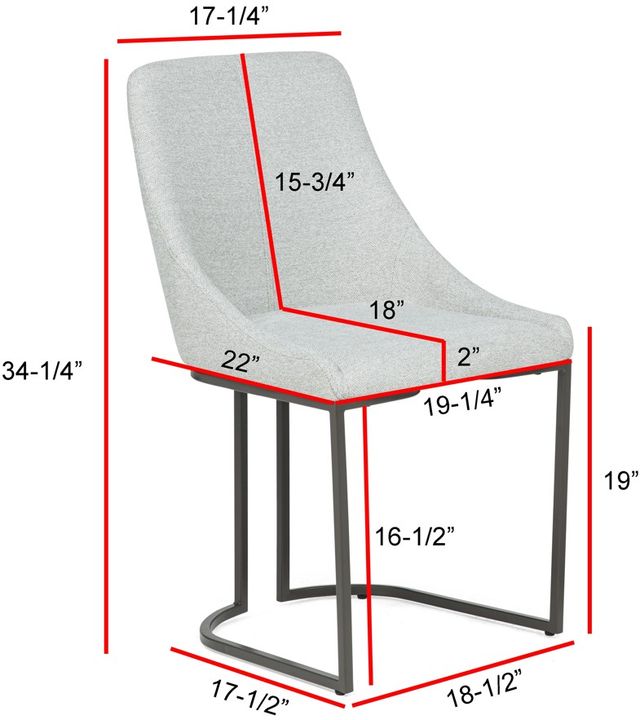 Crown Mark Verano Gray Upholstered Dining Side Chair-2