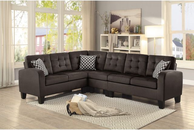 Mazin Furniture Sinclair 2-Piece Dark Brown Reversible Sectional Set-3