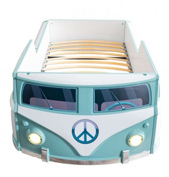 Furniture of America® Axel Teal Peace Bus Twin Bed-3