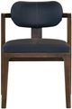 International Furniture Direct Zaphiro Blue/Brown Leather Dining Arm Chair-2