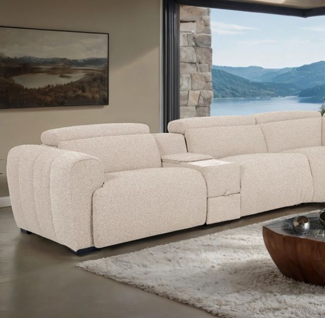 Furniture of America® Thaddea White Power Sectional-1