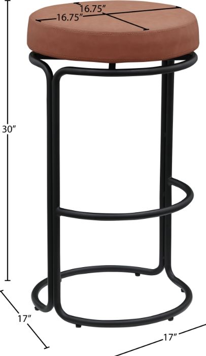 Meridian Furniture Madison Cognac Leather Bar Stool-2