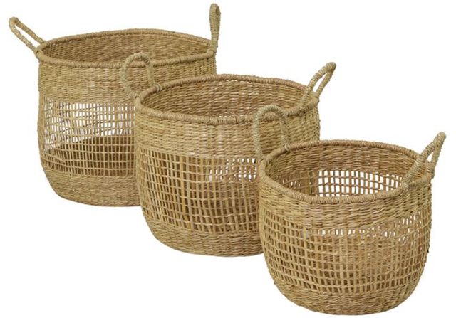 Deco Marche 3-Piece Brown Handmade Storage Basket Set-0