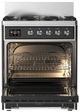 Ilve® Majestic III 30" Graphite Matte Pro Style Dual Natural Gas Fuel Range with 5 Black Brass Burners and Chrome Trim-1