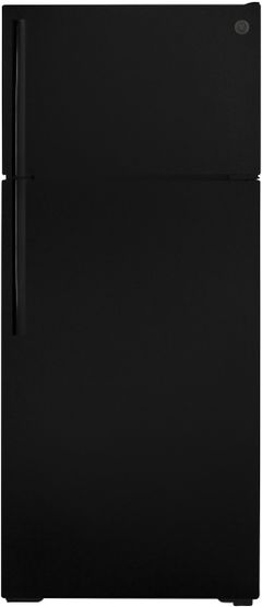 GE® 28 in. 17.5 Cu. Ft. Black Top Freezer Refrigerator