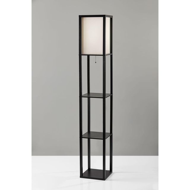 Adesso® Wright Black Shelf Floor Lamp-2
