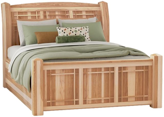 A-America® Amish Highlands Natural Queen Arch Storage Panel Bed-0