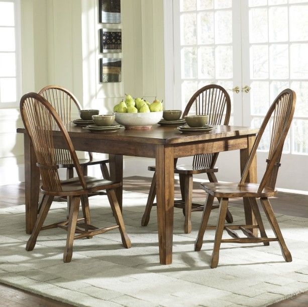 Liberty Furniture Treasures 5-Piece Rustic Oak Dining Set-1