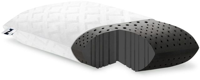 Malouf® Z® Zoned Dough® + Bamboo Charcoal High Loft Pillow-1