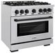 ZLINE Autograph Edition 36" Satin Stainless Steel Pro Style Dual Fuel Range with Matte Black Accents-1
