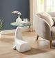 Powell® Wally the Whale Glass Top Side Table with White Base-5