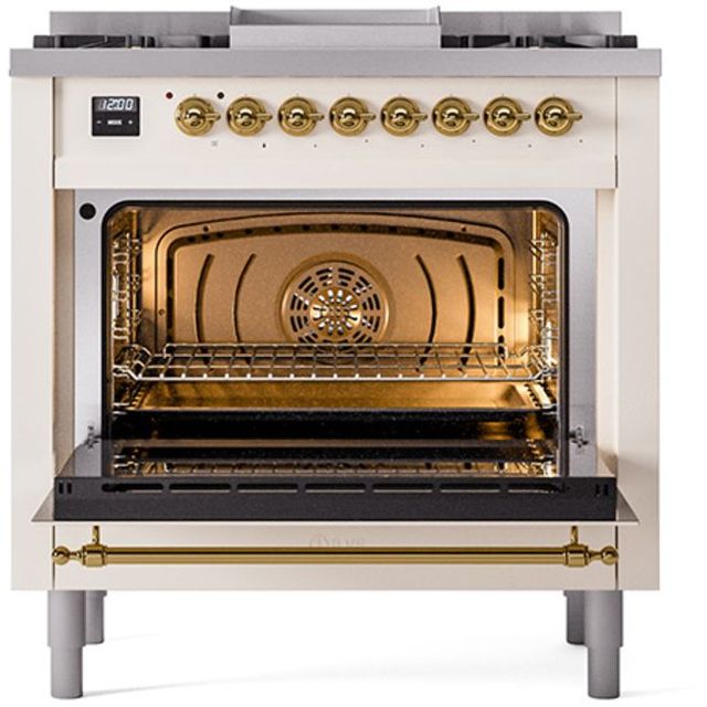 Ilve® Nostalgie II Series 36" Antique White Pro Style Dual Fuel Range-1