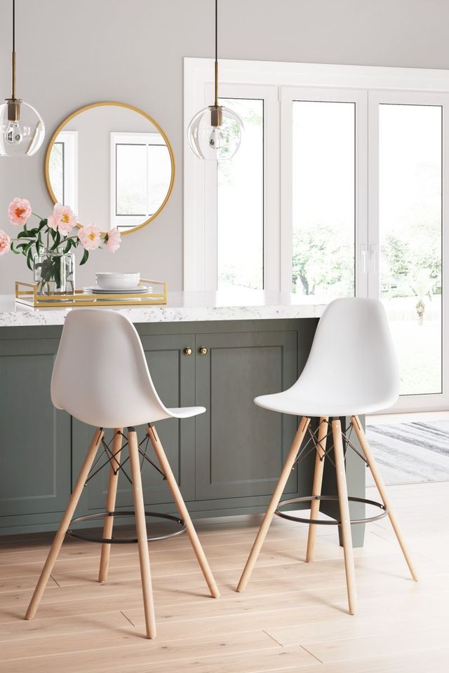 Signature Design by Ashley® Jaspeni White/Natural Counter Stool-2