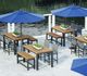 Homecrest™ Outdoor Living Customizable Eden Aluminum/Teak Rectangular Outdoor Balcony Bench-1