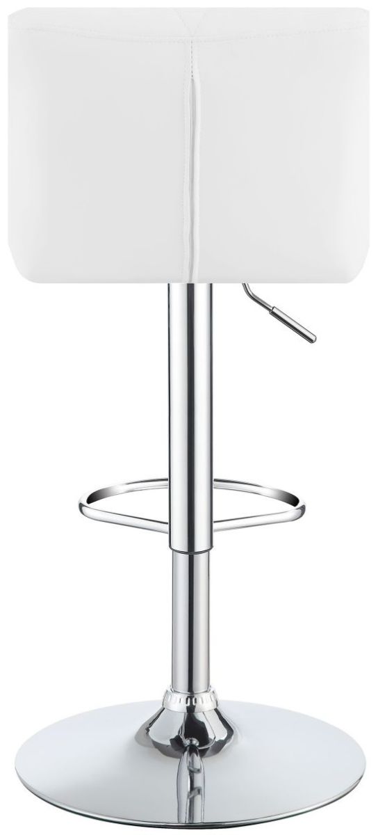 Coaster® Berrington 2-Piece Chrome/White Adjustable Stools-7