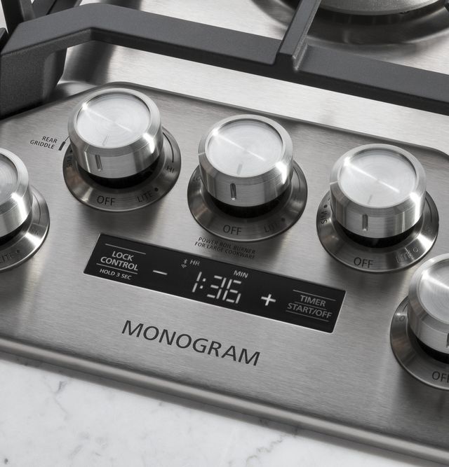 Monogram® 36" Stainless Steel Deep-Recessed Natural Gas Cooktop-2