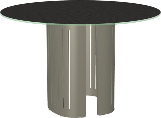 Table de salle à manger ronde personnalisable à plateau en pierre étoilée avec base en métal de Amisco Rachel