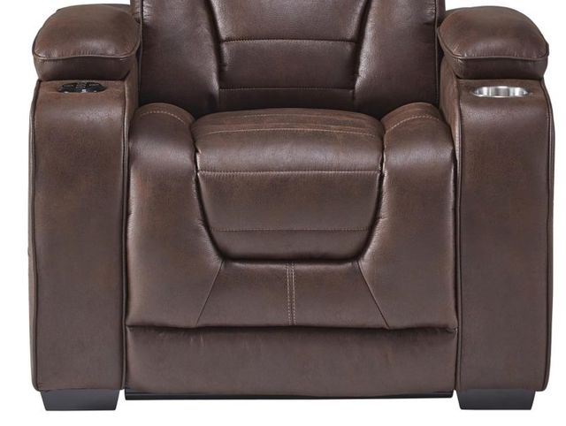 Corinthian Furniture Luke Chocolate Power Recliner with Power Headrest-3