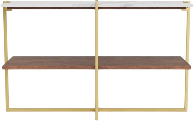 Riverside Furniture Everly Fresh Walnut Console Table with Gold Base-1