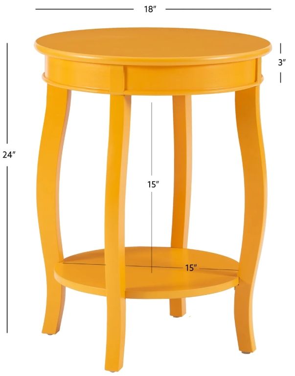 Powell® Rainbow Yellow Round Side Table-2