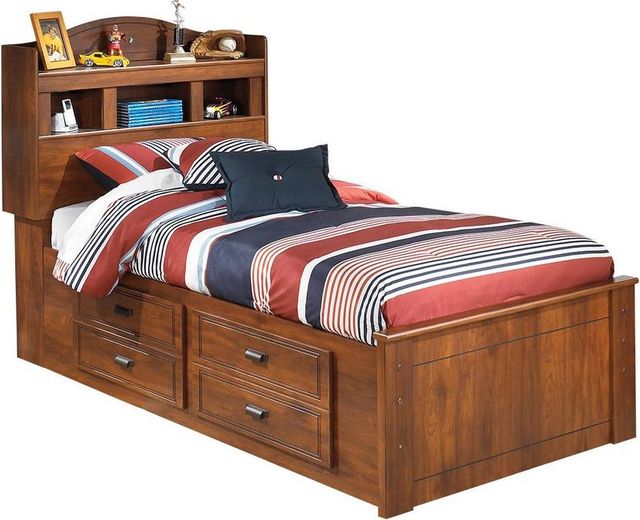 Signature Design by Ashley® Barchan 5-Piece Medium Brown Twin Bookcase Storage Bed Set-1
