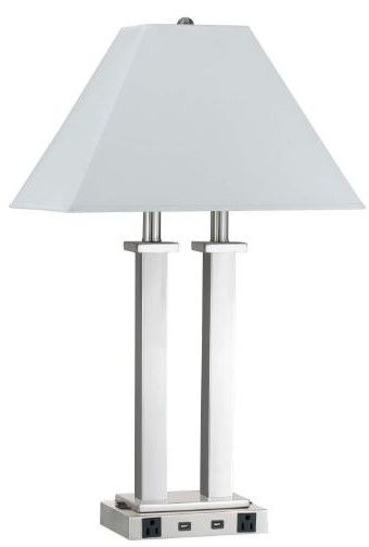 Cal® Lighting & Accessories Brushed Steel Desk Lamp-0