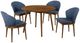 Armen Living Arcadia and Juno 5-Piece Blue/Walnut Dining Set-0