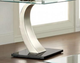 Furniture of America® Roxo Tempered Glass End Table with Satin Plated Base-1