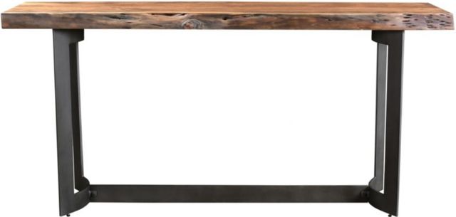 Moe's Home Collection Bent Smoked Console Table with Black Metal Trestle Base-1