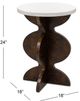 Bassett Mirror Paloma White Accent Table with Black Walnut Burl Base-4