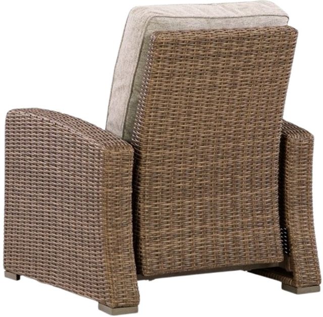 Signature Design by Ashley® Revare Beach Beige Fabric/Resin Wicker Outdoor Manual Recliner-3